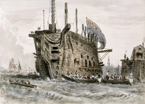 Gevangenisschip - door William Crotch door Unknown